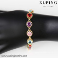 74643 Xuping cuentas de cristal de colores pulseras personalizadas barato
